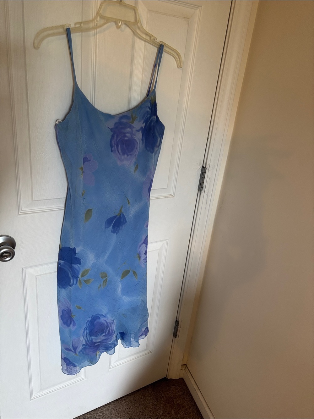 Iz Byer Light Blue Floral Slip Midi Dress